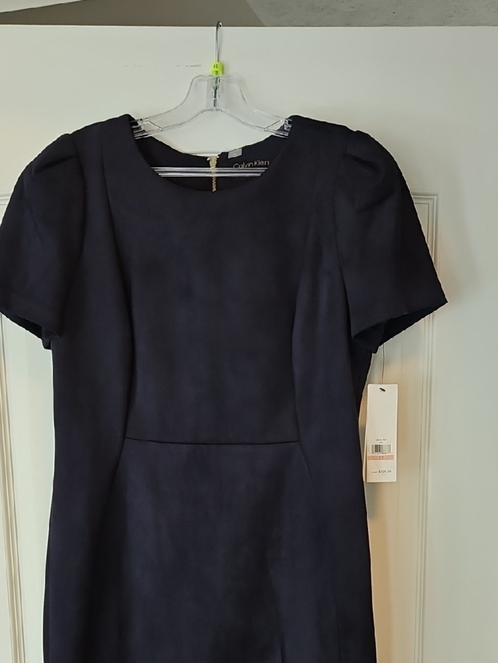 Calvin Klein Navy Short-Sleeve Midi Dress